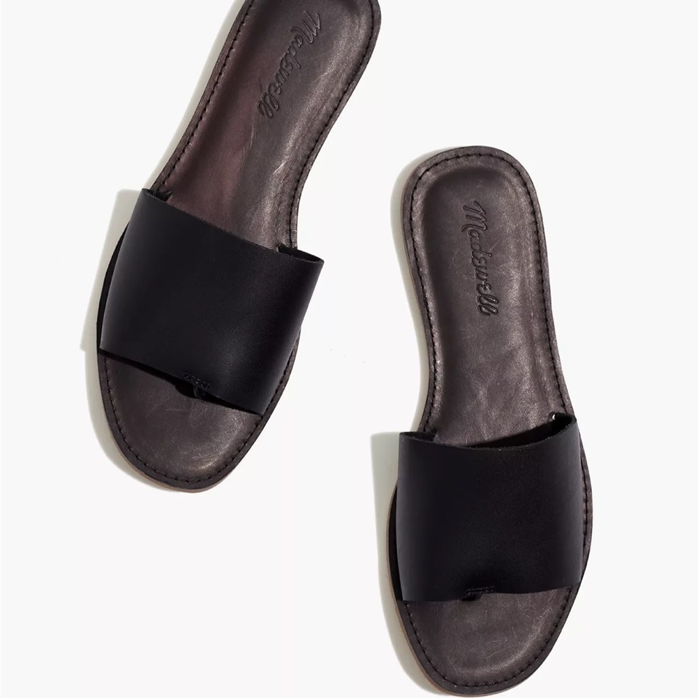 Madewell Boardwalk Slide Sandal in Leather